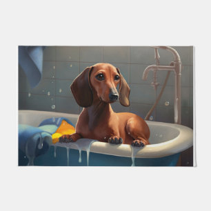 Tapete Diversão do Dachshund no Banho