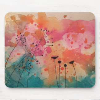 Tapete do rato floral Mousepad da arte da aguarela