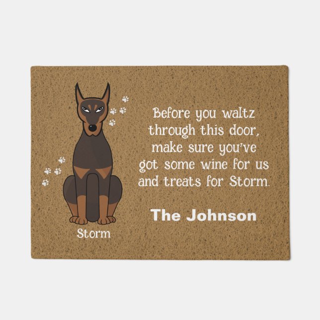 Tapete Doberman Doormat, Dog Doormat, (Frente)