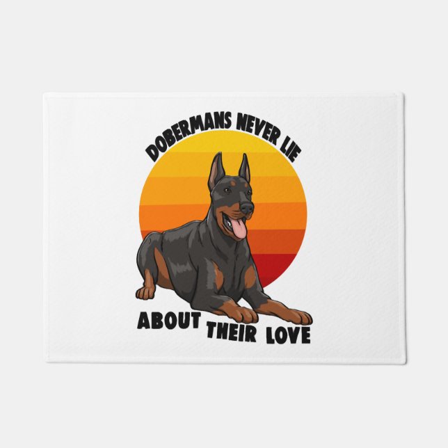 Tapete Doberman Nunca Mente Sobre Seu Amor (Frente)