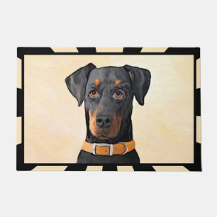 Tapete Doberman Pinscher Pintura Original Descortada