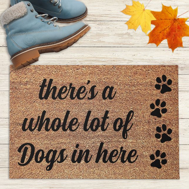Tapete Dog Paw Doormat - Há muitos cachorros aqui (Criador carregado)