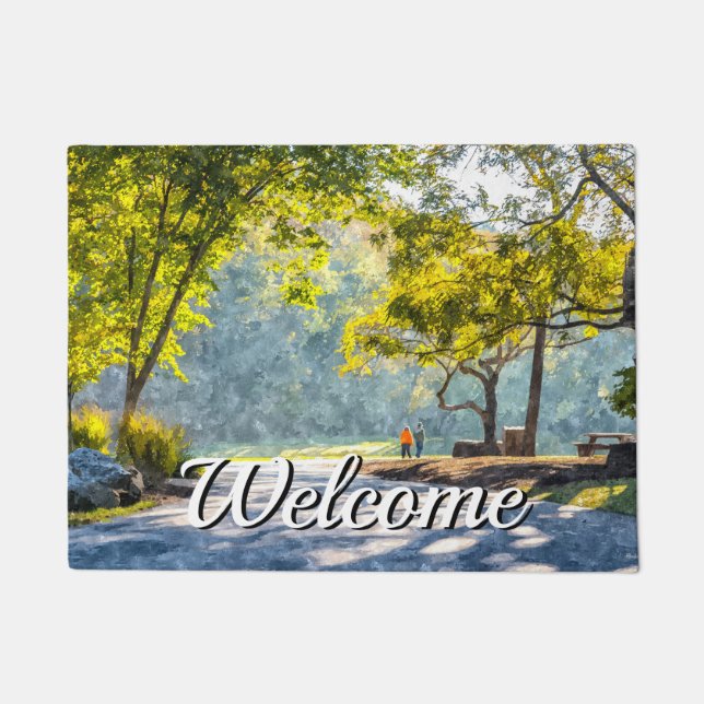Tapete Dogwood Stroll Painterly Welcome Doormat (Frente)