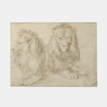 Dois Leões Sentados (Animais Selvagens) (Albrecht 