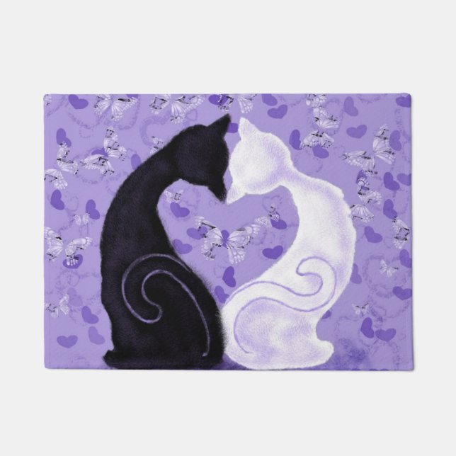 Tapete Doodmat de Casal Gato - Amor Bonito (Frente)