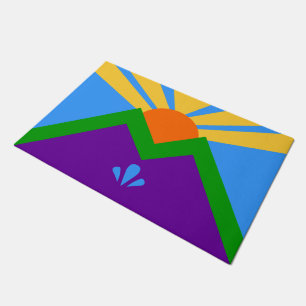 Tapete Door Mat com Bandeira de Manitou Primavera, Colora