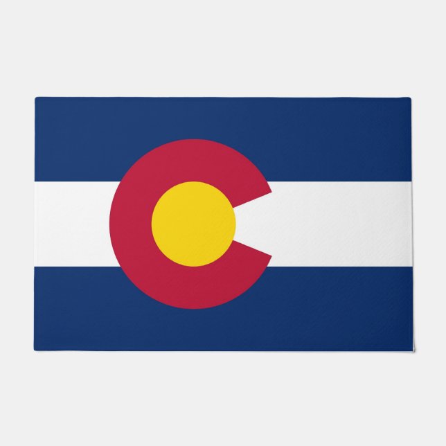 Tapete Door Mat com Flag of Colorado State, EUA (Frente)