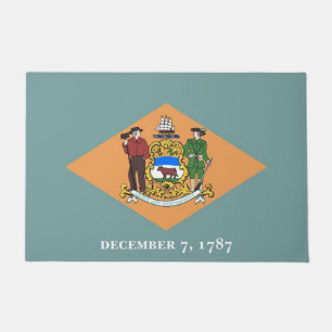 Tapete Door Mat com Flag of Delaware State, EUA