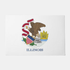 Tapete Door Mat com Flag of Illinois State, EUA