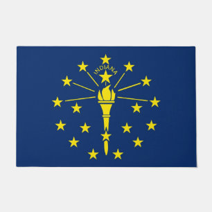 Tapete Door Mat com Flag of Indiana State, EUA