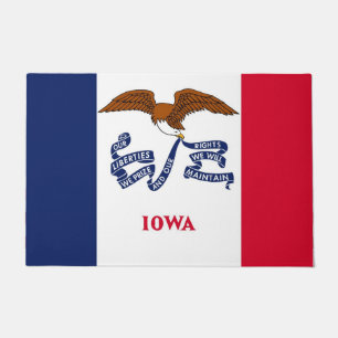 Tapete Door Mat com Flag of Iowa State, EUA