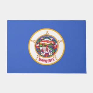 Tapete Door Mat com Flag of Minnesota State, EUA