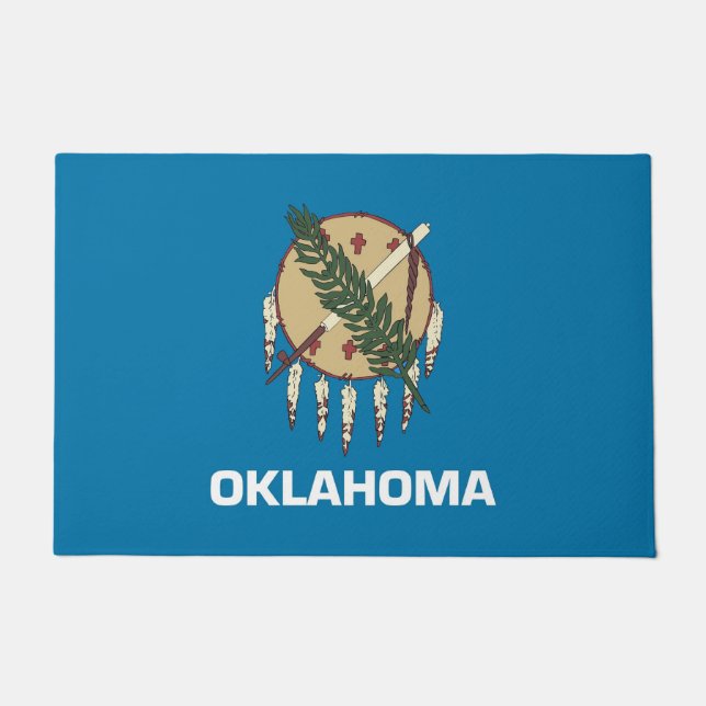 Tapete Door Mat com Flag of Oklahoma State, EUA (Frente)