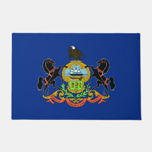 Tapete Door Mat com Flag of Pennsylvania State, EUA