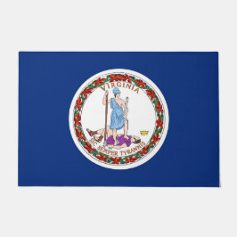 Tapete Door Mat com Flag of Virginia State, EUA