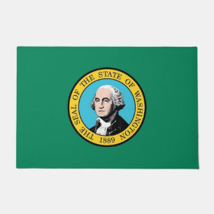 Tapete Door Mat com Flag of Washington State, EUA