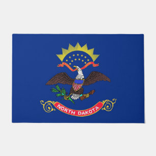 Tapete Door Mat with Flag of North Dakota State, EUA