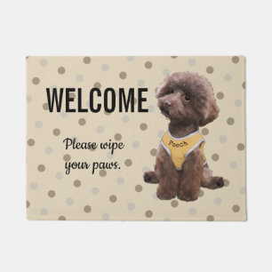 Tapete Doormat customizável da caniche de brinquedo