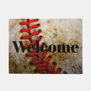 Tapete Doormat da boa vinda da imagem do basebol