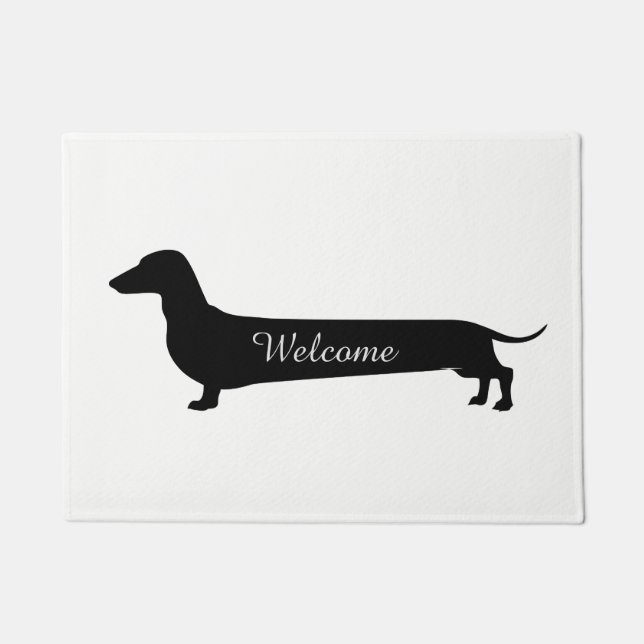 Tapete Doormat da silhueta do Dachshund (Frente)