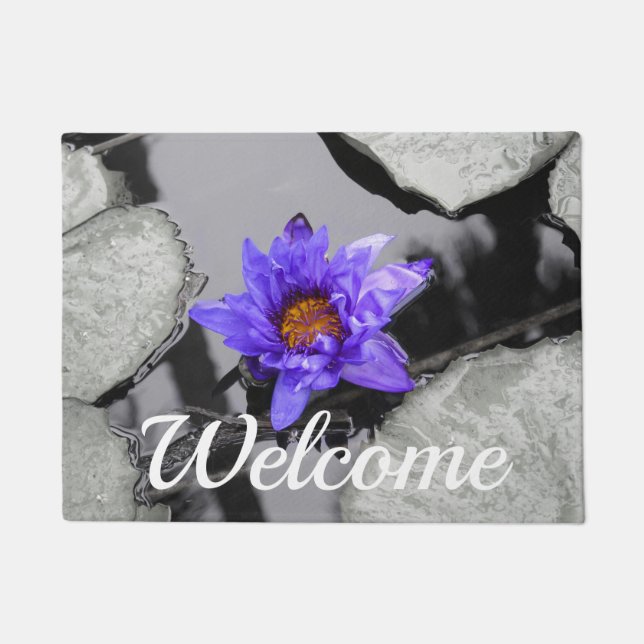 Tapete Doormat de Boas-vindas da Water Lily (Frente)