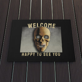 Tapete Doormat de Boas-vindas do Halloween Spooky Skull