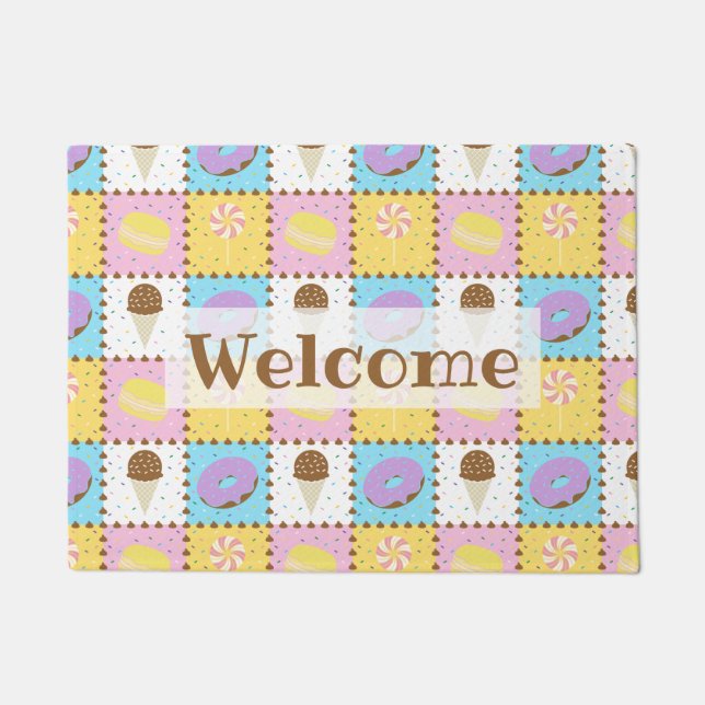 Tapete Doormat de Desenhos Doce (Frente)