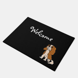 Tapete Doormat descuidado engraçado da arte do Spaniel de