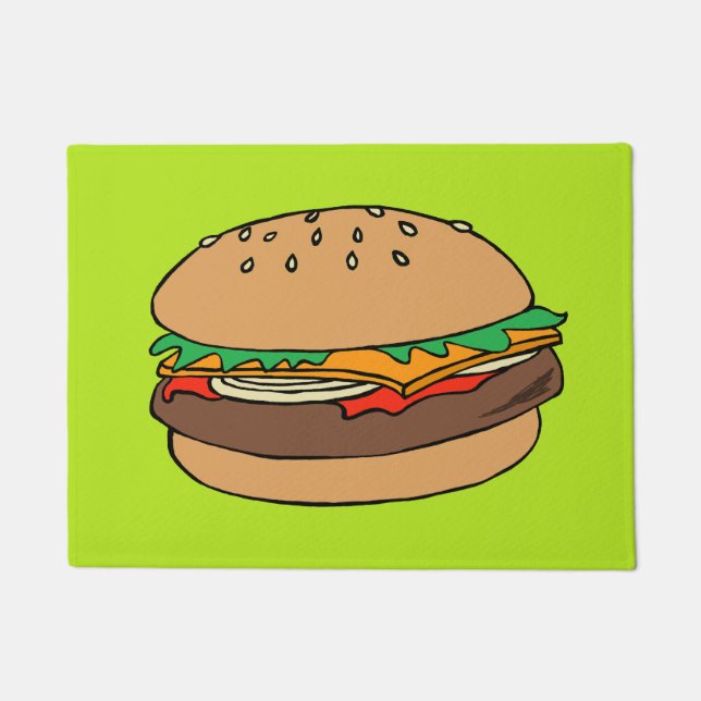 Tapete Doormat do costume do cheeseburger (Frente)