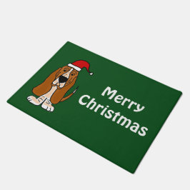 Tapete Doormat do Natal do cão de Basset Hound