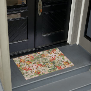 Tapete Doormat dos animais selvagens das flores dos