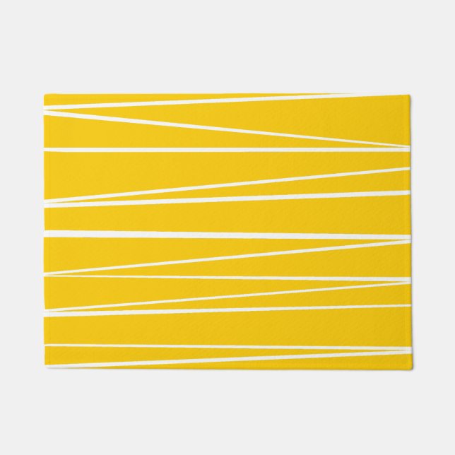 Tapete Doormat espanhol do amarelo da listra (Frente)
