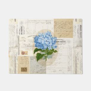 Tapete Doormat francês das coisas efêmeras do Hydrangea