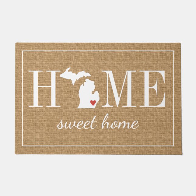 Tapete Doormat Home bem-vindo personalizado da juta de (Frente)