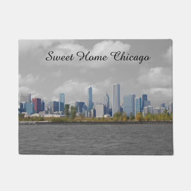 Tapete Doormat Home doce da skyline de Chicago (Frente)