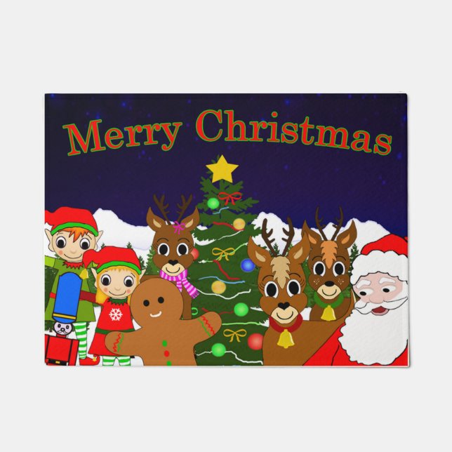 Tapete Doormat lunar e do salgueiro do Natal do desejo (Frente)