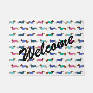 Tapete Doormat Pastel colorido do Dachshund