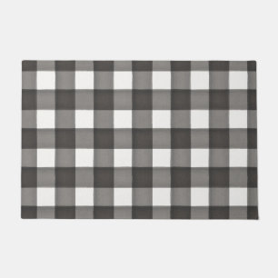 Tapete Doormat preto & branco da verificação do búfalo