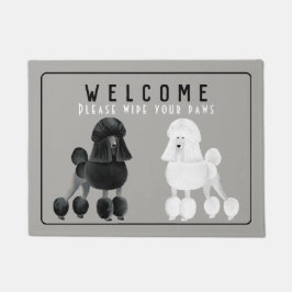 Tapete Doormat preto e branco customizável da caniche