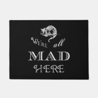 Doormat preto louco de Alice do gato de Cheshire