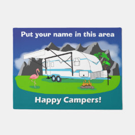 Tapete Doormat retro do reboque, cerceta, eixo duplo, 18"