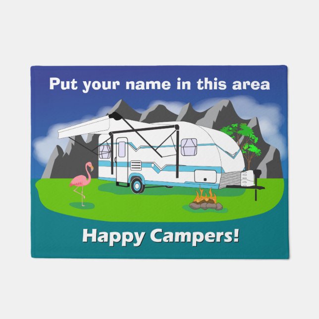 Tapete Doormat retro do reboque, cerceta, único eixo, 18 (Frente)