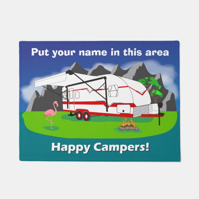 Tapete Doormat retro do reboque, vermelho, eixo duplo, (Frente)