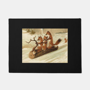 Tapete Doormat Sledding das raposas