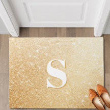 Dourada Glitter Luxury Mat Personalizado Monograma