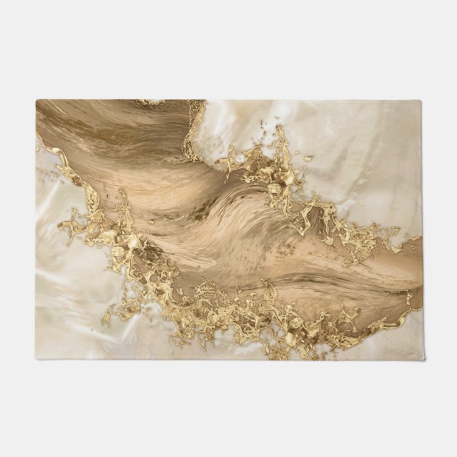Tapete Dourado e pérola - Splatter e fluxo (Frente)