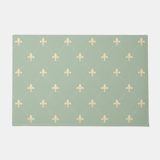 Tapete Dourado Fleur-de-Lis Sage (Frente)