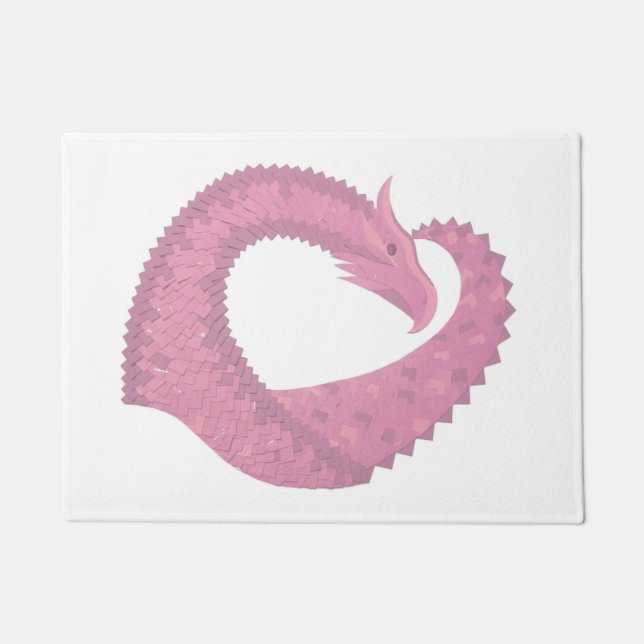 Tapete Dragão cor-de-rosa em branco (Frente)