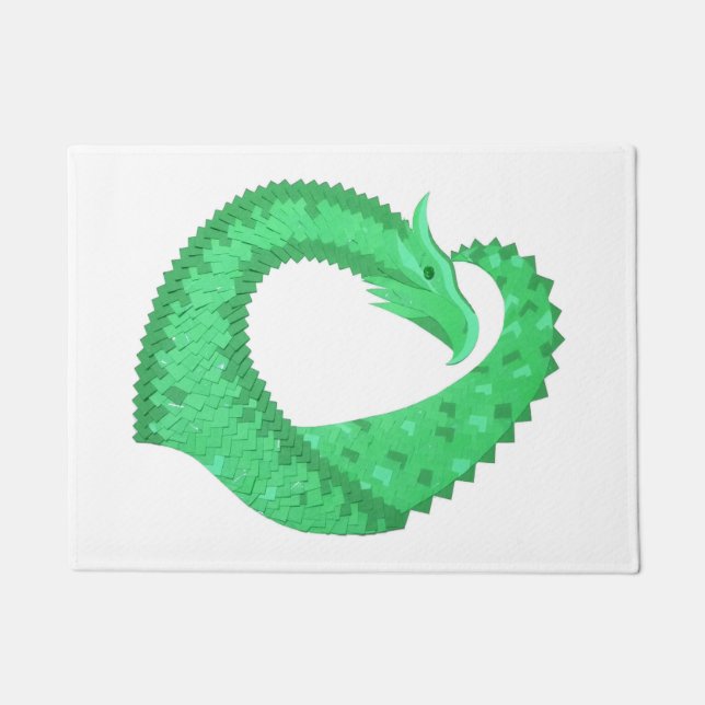 Tapete Dragão verde no branco (Frente)