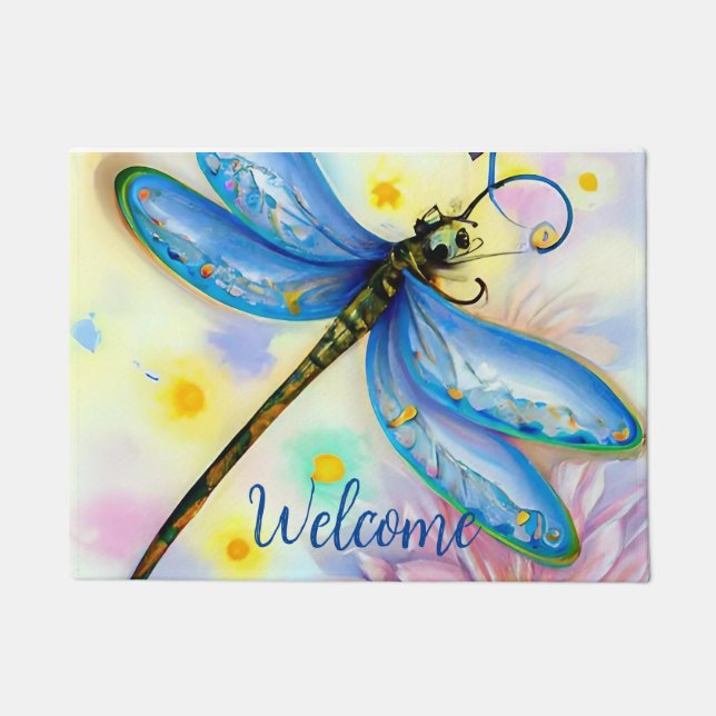 Tapete Dragonfly Azul-Cria, Personalize a porta (Frente)